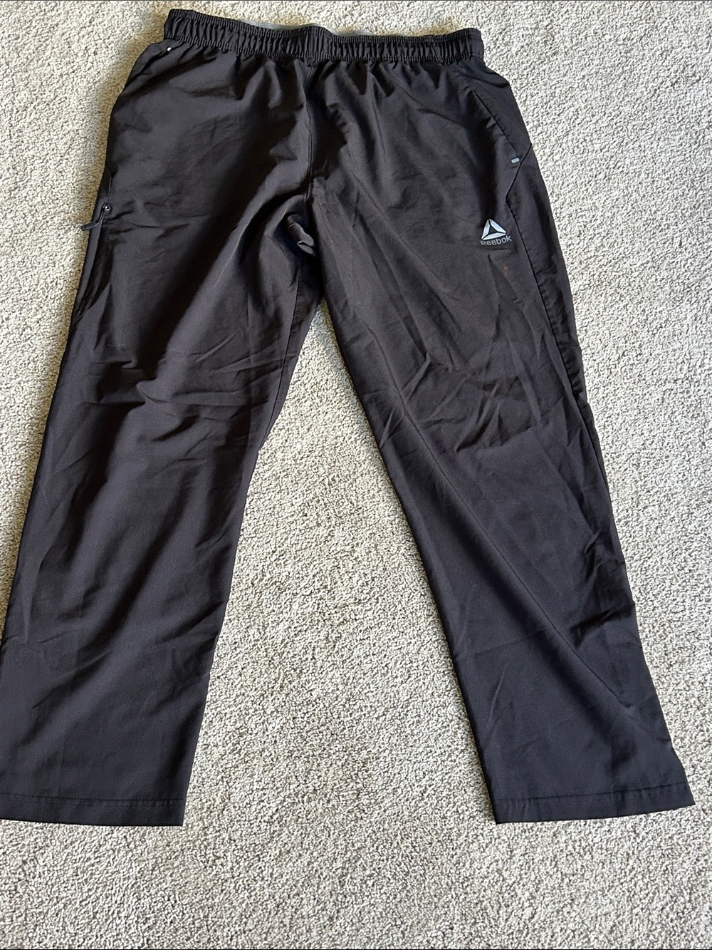 Reebok Men’s Black Athletic Joggers with Logo